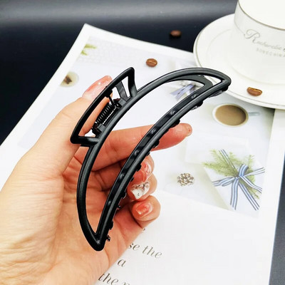 Απλό μαύρο Claw Crab Elegant Girls, γυναικεία κόμμωση με μεταλλικό κλιπ που αρπάζει, αλογοουρά Κλιπ για τα μαλλιά Κοσμήματα στολίδι αξεσουάρ