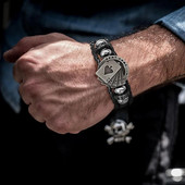 PÓKER BARNA BŐR mandzsetta karkötő FÉRFI TÖBBRÉTEGŰ KAPCSOLÓ KARSZÁT BARÁTSÁG VINTAGE BIKER KÁRTYA PÓKER BANGLE FÉRFI ÉKSZER