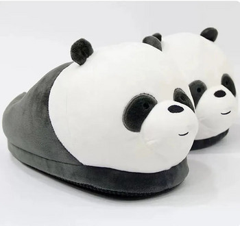 Χειμερινά εσωτερικά Panda Γυναικείες παντόφλες Γυναικείες χαριτωμένα ζώα Λούτρινα ζεστά γούνινα παπούτσια Ζευγάρι Αρχική κρεβατοκάμαρα Fuzzy παντόφλες Bear Men Sliders