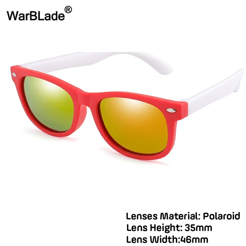 WarBlade New Polarized Kids Napszemüvegek Gyermek Napszemüvegek Szilikon Biztonsági Fiúk Lányok Szemüvegek Babaajándék UV400-as szemüveg dobozzal