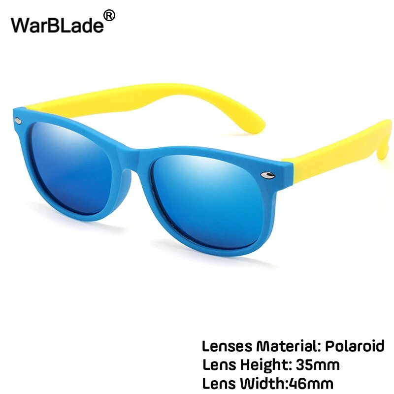 WarBlade New Polarized Kids Napszemüvegek Gyermek Napszemüvegek Szilikon Biztonsági Fiúk Lányok Szemüvegek Babaajándék UV400-as szemüveg dobozzal