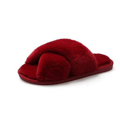 Papuci de casă de iarnă femei blană artificială la modă pantofi caldi pentru femei papuci pentru femei papuci de casă cu blană negru roz confortabil