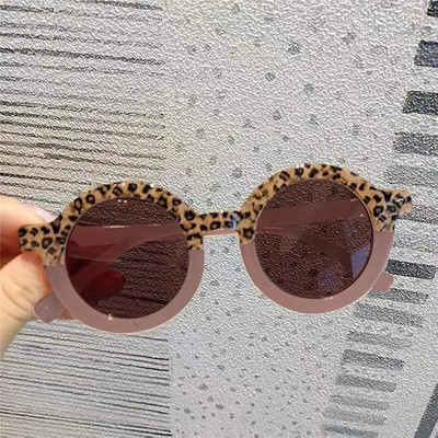 Fete Băieți Ochelari de soare drăguți cu desene animate Ochelari de soare pentru copii Ochelari de soare rotunzi retro leopard Ochelari de soare rotunzi în aer liber Uv400 Ochelari de umbră pentru bebeluși Ochelari de vedere