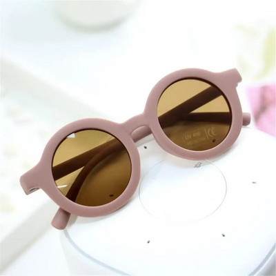 Ochelari de soare pentru copii la modă nouă 2024 Ochelari de vedere pentru copii, retro, de culoare solidă, rezistenți la ultraviolete, rotunzi