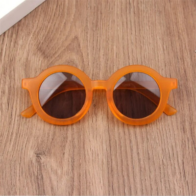 Ochelari de soare pentru copii la modă nouă 2024 Ochelari de vedere pentru copii, retro, de culoare solidă, rezistenți la ultraviolete, rotunzi