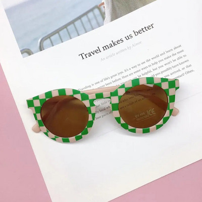 Ochelari de soare pentru copii la modă nouă 2024 Ochelari de vedere pentru copii, retro, de culoare solidă, rezistenți la ultraviolete, rotunzi