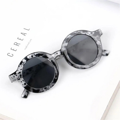 Ochelari de soare pentru copii la modă nouă 2024 Ochelari de vedere pentru copii, retro, de culoare solidă, rezistenți la ultraviolete, rotunzi