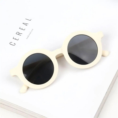Ochelari de soare pentru copii la modă nouă 2024 Ochelari de vedere pentru copii, retro, de culoare solidă, rezistenți la ultraviolete, rotunzi