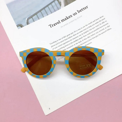 Ochelari de soare pentru copii la modă nouă 2024 Ochelari de vedere pentru copii, retro, de culoare solidă, rezistenți la ultraviolete, rotunzi