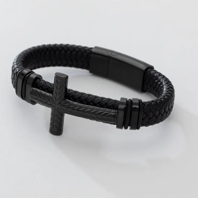 Fashion Trend férfi rozsdamentes acél bőr karkötő punk vitorlás horgony karkötő ékszer
