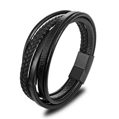 Fashion Trend férfi rozsdamentes acél bőr karkötő punk vitorlás horgony karkötő ékszer