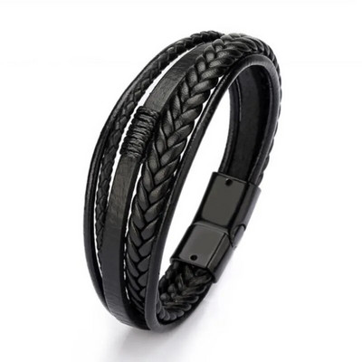 Fashion Trend férfi rozsdamentes acél bőr karkötő punk vitorlás horgony karkötő ékszer
