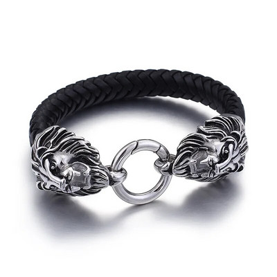 Fashion Trend férfi rozsdamentes acél bőr karkötő punk vitorlás horgony karkötő ékszer