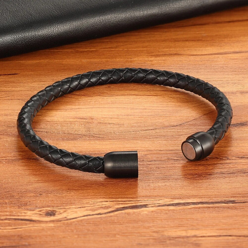 XQNI mados paprasto stiliaus nerūdijančio plieno vyriška odinė apyrankė Daugiaspalvė juoda odinė apyrankė berniukui Graži gimtadienio dovana