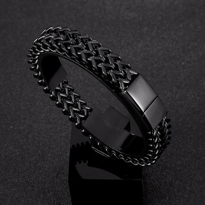 MKENDN Punk Brățară cu lanț cubanez cu lățime de 12 mm Brățări pentru motociclete din oțel inoxidabil Accesorii pentru bărbați