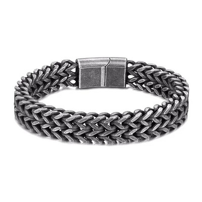 MKENDN Punk Brățară cu lanț cubanez cu lățime de 12 mm Brățări pentru motociclete din oțel inoxidabil Accesorii pentru bărbați