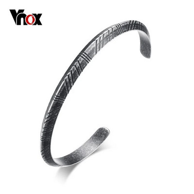 Vnox meeste viikingi manseti käevõru Retrotooniga roostevabast terasest pulseira naiste tänavatseremoonia unisex ehted