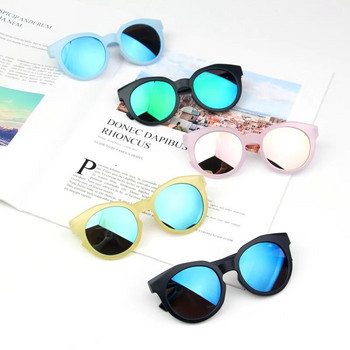 Модни детски слънчеви очила с кръгла рамка, бонбонени детски слънчеви очила, анти-UV бебешки слънцезащитни очила за момичета и момчета UV400