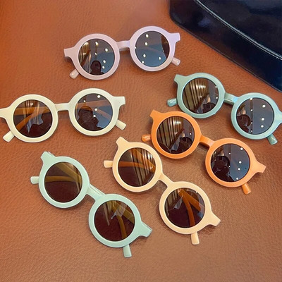 2023 Παιδικά παγωμένα γυαλιά ηλίου Χαριτωμένα στρογγυλά γυαλιά ηλίου για παιδιά κορίτσια Αγόρια Γυαλιά ηλίου UV400 Προστασία 1-8 ετών