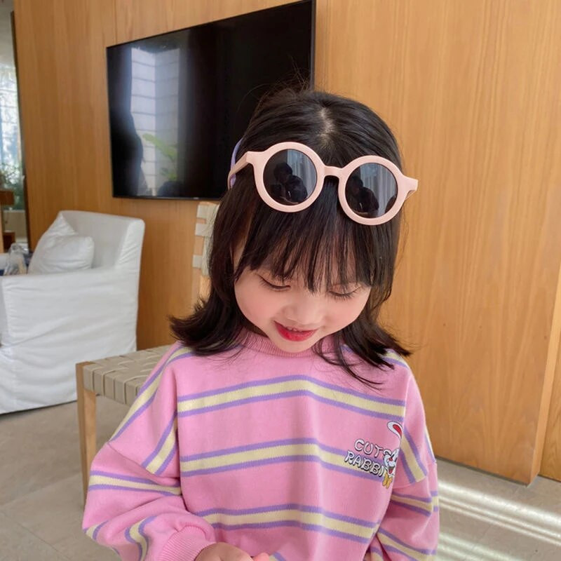 2023 m. Vaikiški matiniai akiniai nuo saulės Mieli apvalūs akiniai nuo saulės vaikams mergaitės berniukai akiniai nuo saulės UV400 apsauga nuo 1 iki 8 metų
