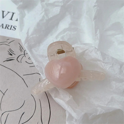 Gheare de păr cu inimă dublă de 8 cm, elegante, femei, fete, cu ținere puternică, culoare jeleu, cleme pentru fălci de rechin, pentru coadă de cap subțire groasă