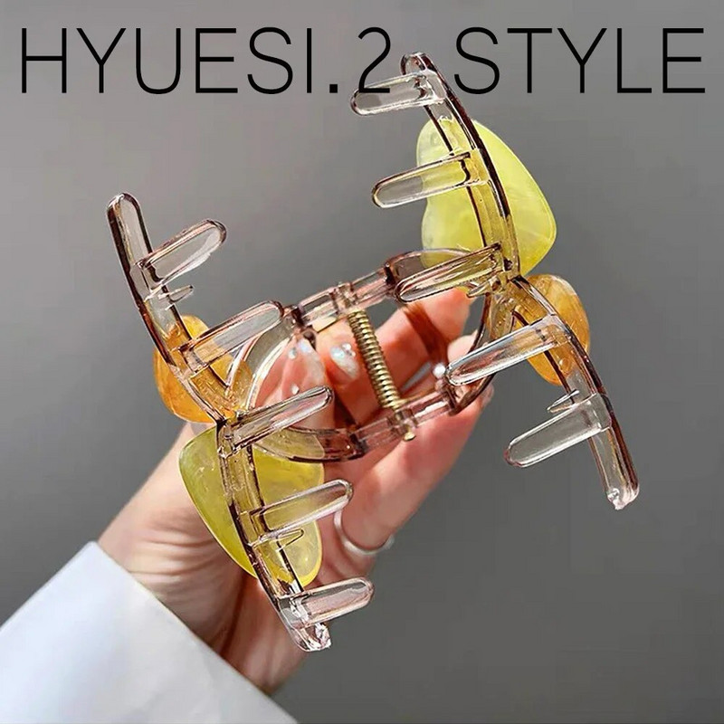 Gheare de păr cu inimă dublă de 8 cm, elegante, femei, fete, cu ținere puternică, culoare jeleu, cleme pentru fălci de rechin, pentru coadă de cap subțire groasă