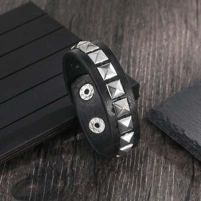 Egyedi, 1/2/3 soros karkötős tüskés szegecses széles mandzsetta bőr punk gótikus rock uniszex karkötők férfiaknak születésnapi ékszerek