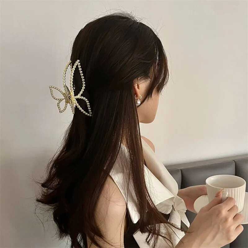 Gheare de păr cu arc simplu și elegant Accesorii pentru păr Agrafă metalică Agrafă de păr Agrafă de rechin Agrafă de coadă de cal Agrafă de păr FEMEIE