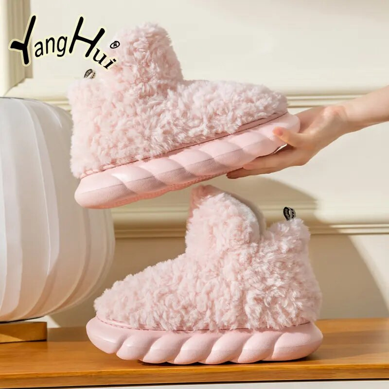 Šilti žieminiai moteriški batai Madingi kailiniai moteriški drabužiai lauke glausto dizaino aukšta platforma moteriški medvilniniai batai namuose 2023 m. Nauja