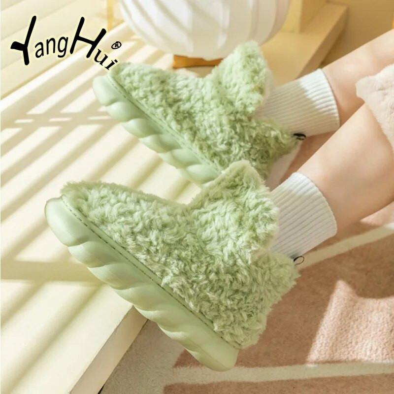 Šilti žieminiai moteriški batai Madingi kailiniai moteriški drabužiai lauke glausto dizaino aukšta platforma moteriški medvilniniai batai namuose 2023 m. Nauja