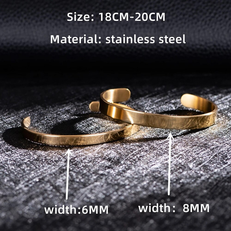 Nerūdijančio plieno apyrankės rankogaliai apyrankės apyrankės vyriškos apyrankės atidaromos apyrankės geometrinis paprastas dizainas mėgėjams papuošalai