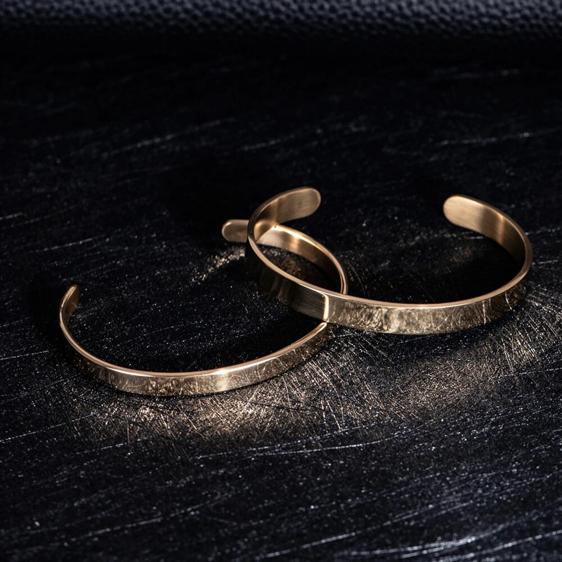 Nerūdijančio plieno apyrankės rankogaliai apyrankės apyrankės vyriškos apyrankės atidaromos apyrankės geometrinis paprastas dizainas mėgėjams papuošalai