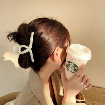 Корейски бели нокти за коса Елегантни акрилни щипки за коса Фиби Шнола Шапки за жени Момичета Щипка за акула Аксесоари за коса Подаръци