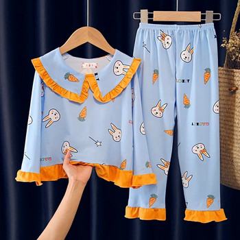 Υψηλής ποιότητας ριγέ Mickey Minnie πιτζάμες Άνοιξη φθινόπωρο Νέα πιτζάμες για κορίτσια Νυχτικό Χαριτωμένο φαρδύ κοστούμι οικιακών ρούχων