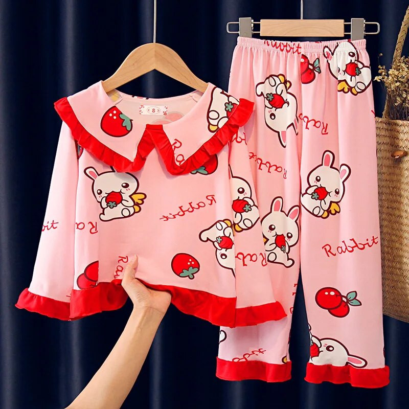 Aukštos kokybės dryžuotas Mickey Minnie pižama Pavasaris Rudens Nauja Pižama Mergaičių naktiniai mielas laisvas namų drabužių kostiumas