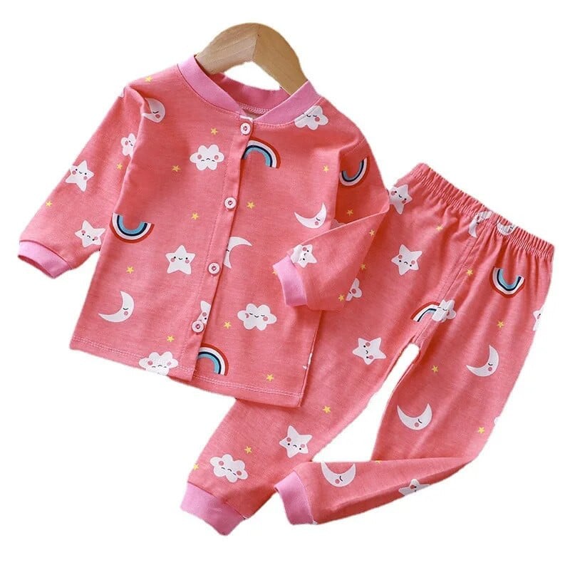 2023 m. Naujas vaikiškas megztinis pižama, versija berniukams grynos medvilnės ilgomis rankovėmis mergaičių kūdikių viršutiniai drabužiai, vieneiliai namų drabužių rinkinys