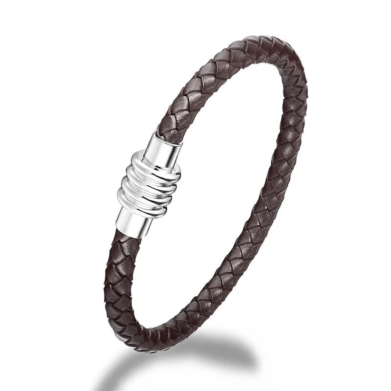 MKENDN FASHION Brățară bărbați împletitură din piele naturală Brățări cu lanț închizătoare magnetice Brățară Cadouri de prietenie Bijuterii vintage