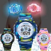 Ceasuri digitale pentru copii, militari, ceas pentru studenți, pentru copii, impermeabil, luminos, cu alarmă cu led, băieți, sport, camuflaj, verde, fete, ceas