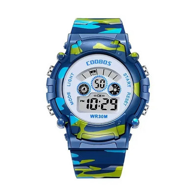Ceasuri digitale pentru copii, militari, ceas pentru studenți, pentru copii, impermeabil, luminos, cu alarmă cu led, băieți, sport, camuflaj, verde, fete, ceas
