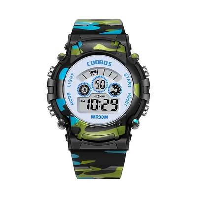 Ceasuri digitale pentru copii, militari, ceas pentru studenți, pentru copii, impermeabil, luminos, cu alarmă cu led, băieți, sport, camuflaj, verde, fete, ceas