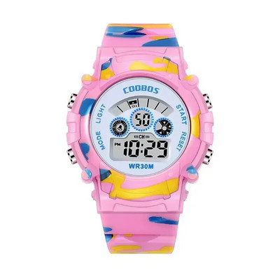 Ceasuri digitale pentru copii, militari, ceas pentru studenți, pentru copii, impermeabil, luminos, cu alarmă cu led, băieți, sport, camuflaj, verde, fete, ceas