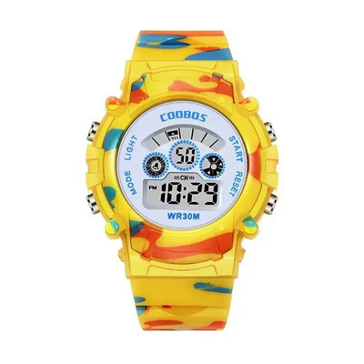 Ceasuri digitale pentru copii, militari, ceas pentru studenți, pentru copii, impermeabil, luminos, cu alarmă cu led, băieți, sport, camuflaj, verde, fete, ceas