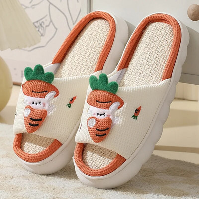 Papuci amuzanți de vaca Kawaii Patru anotimpuri, universali, pentru interior, acasă, dormitor, cuplu, papuci de in, pantofi de in din bumbac de vaca cu lapte de desene animate