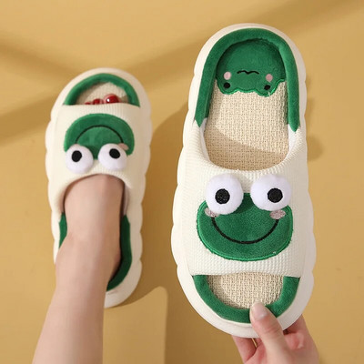 Papuci amuzanți de vaca Kawaii Patru anotimpuri, universali, pentru interior, acasă, dormitor, cuplu, papuci de in, pantofi de in din bumbac de vaca cu lapte de desene animate