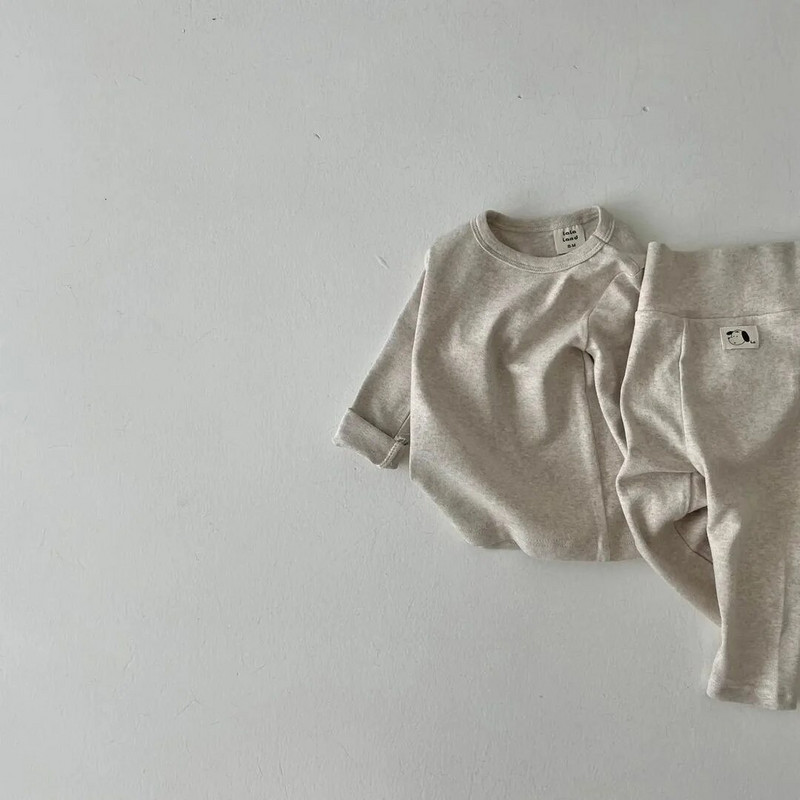 2023 m. rudens kūdikių pižamų rinkiniai Minkštos medvilnės mergaičių berniukų rūbų rinkiniai namų rūbai mažyliui kūdikių namų kostiumo viršutinės kelnės 2 vnt.