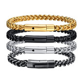 ZORCVENS Brățări Punk Vintage 6MM din oțel inoxidabil de grâu cu lanț de zale pentru bărbați Brățară pentru bărbați Bijuterii pentru bărbați Cadouri