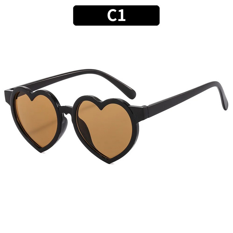 Madingi Širdelės formos Vaikiški Akiniai nuo saulės Klasikiniai Mieli Vasariniai Akiniai nuo saulės Mergaitėms Akiniai berniukams Akiniai nuo saulės UV400 Akiniai kūdikių šešėliai Akiniai