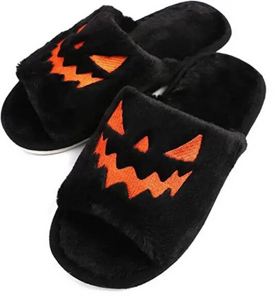 2023. Noć vještica Pumpkin Lantern Papuče Jesen Meke Krznene Udobne Zatvorene Prste Ženske Vel. 43 Vanjske Papuče Zapatos Mujer