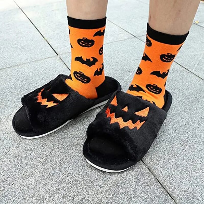 2023. Noć vještica Pumpkin Lantern Papuče Jesen Meke Krznene Udobne Zatvorene Prste Ženske Vel. 43 Vanjske Papuče Zapatos Mujer