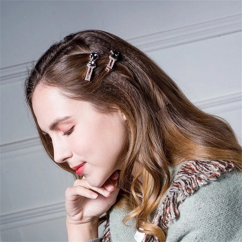 Modna kopča za kosu s dijamantnom mašnom za žene Djevojke Vintage kopče za kosu s kristalnim pačjim kljunom Bočna kopča s mašnom Poklon za zabavu Ukosnice sa šiškama